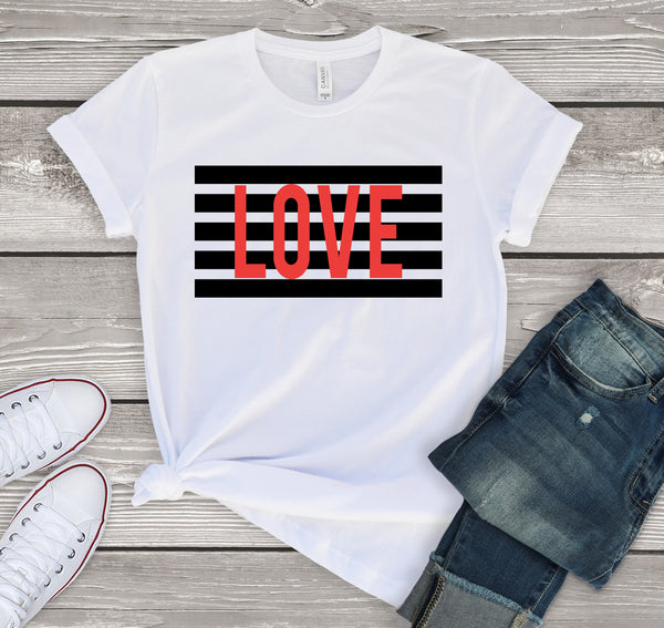 LOVE STRIPED SCREEN PRINT