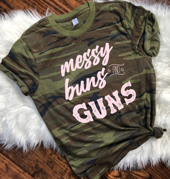 MESSY BUNS AND GUNS SCREEN PRINT