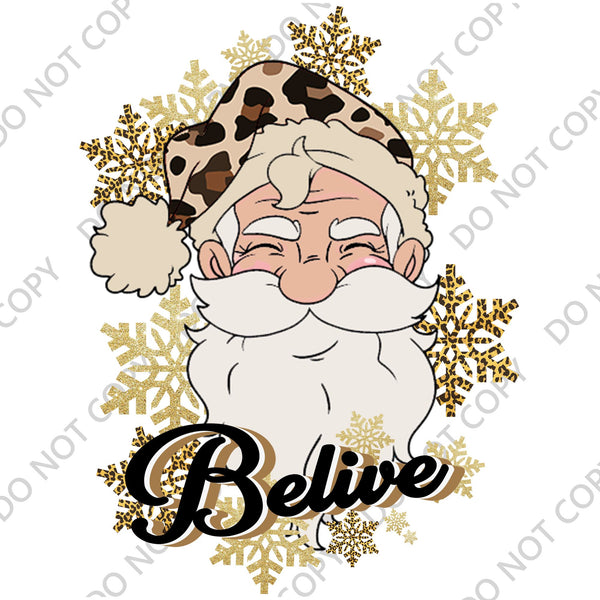 GOLD SANTA SNOWFLAKES DTF PRINT