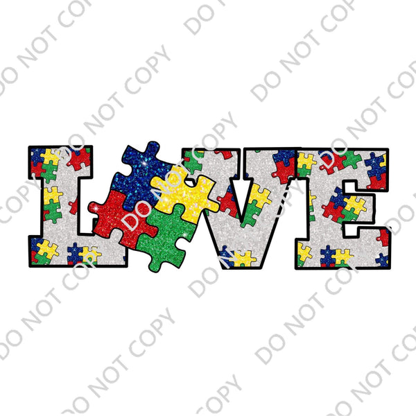 LOVE AUTISM DTF PRINT