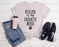 RESCUED IS MY FAVORITE BREED SCREEN PRINT