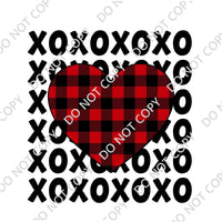 XOXO BUFFALO HEART DTF PRINT