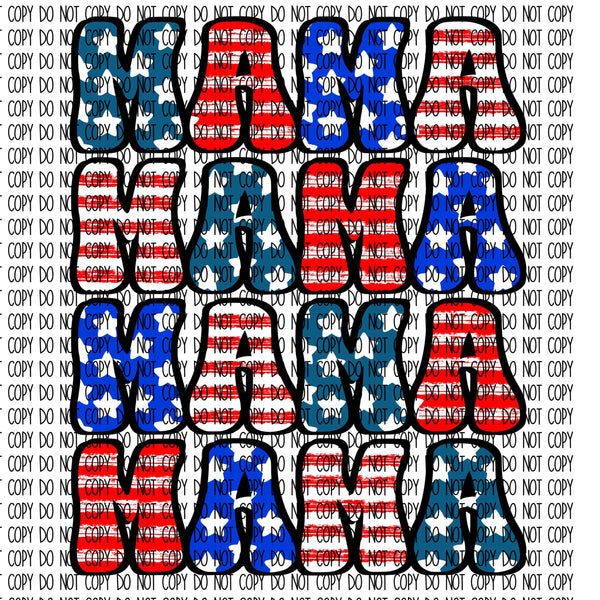 MAMA STACKED PATRIOTIC RETRO DTF PRINT