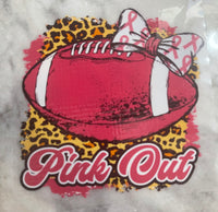 PINK OUT BREAST CANCER FOOTBALL DTF PRINT