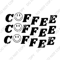 COFFEE STACKED BLACK INK DTF PRINT-ADULT