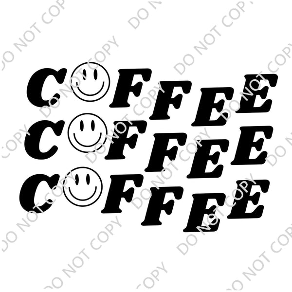 COFFEE STACKED BLACK INK DTF PRINT-ADULT