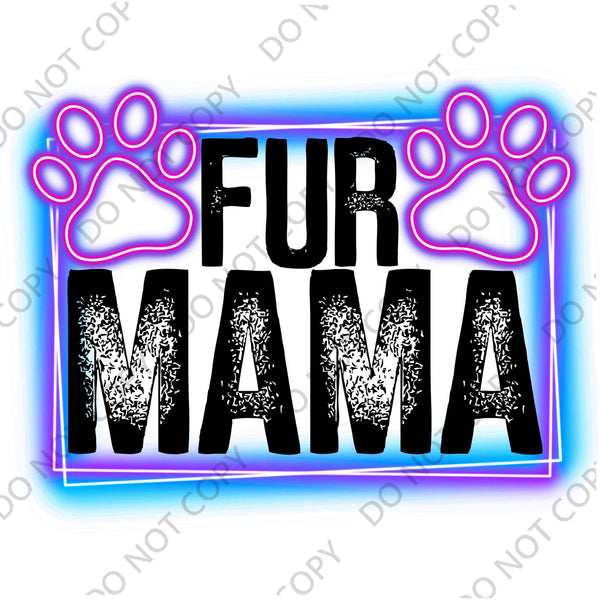 FUR MAMA PURPLE/BLUE DTF PRINT-ADULT