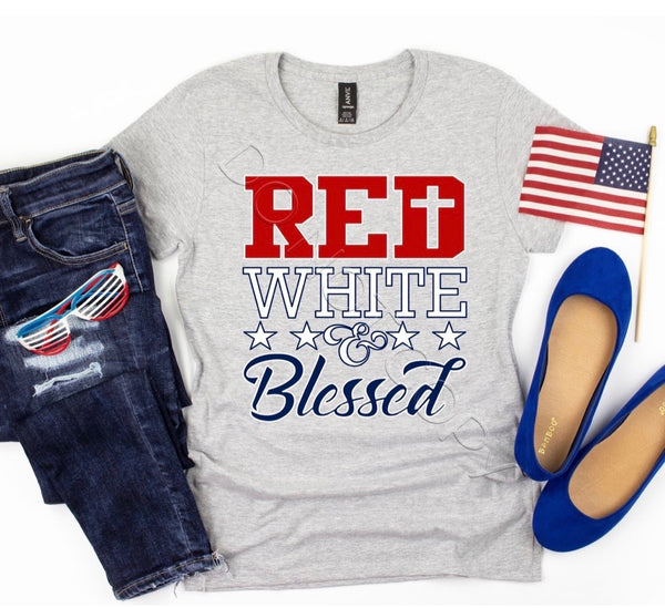 RED WHITE & BLESSED SCREEN PRINT