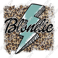 BLONDIE LEOPARD BOLT DTF PRINT-ADULT