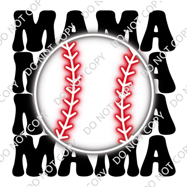 STACKED MAMA BASEBALL DTF PRINT