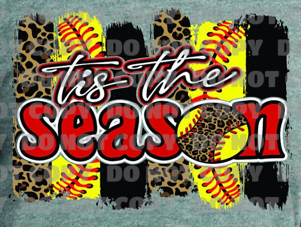 TIS THE SEASON SOFTBALL DTF PRINT