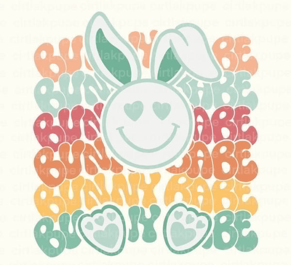 BUNNY BABE SMILEY FACE DTF PRINT