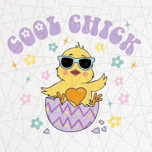 COOL CHICK IN EGG DTF PRINT