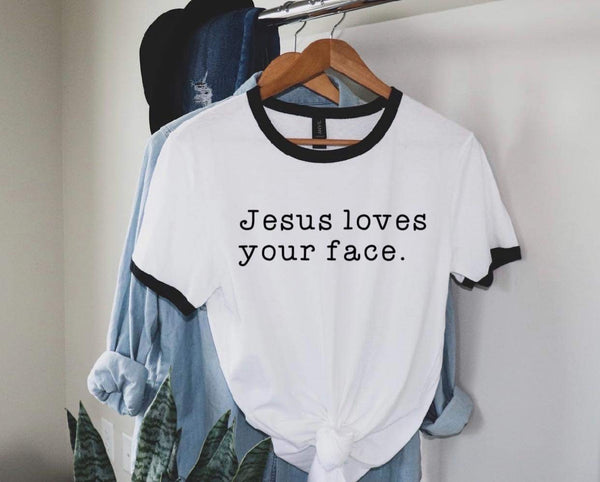 JESUS LOVES YOUR FACE SCREEN PRINT