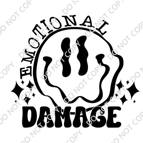 EMOTIONAL DAMAGE BLACK INK DTF PRINT-ADULT