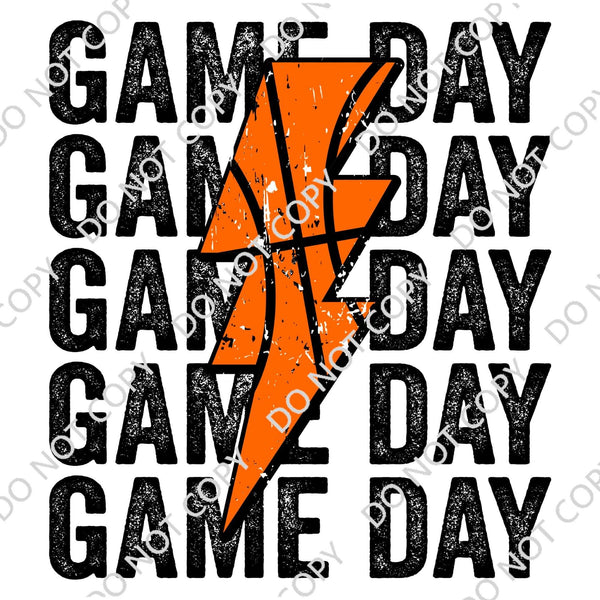 GAME DAY BASKETBALL BOLT DTF PRINT