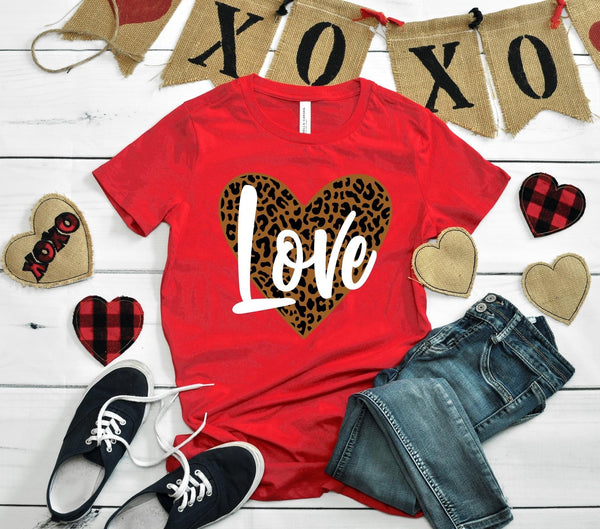 LOVE LEOPARD HEART SCREEN PRINT